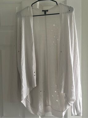 Express Open-Front Cardigan with Distressed Detail